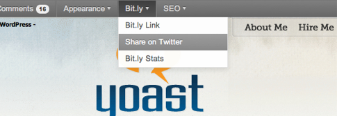 Bit.ly adminbar item Bit.ly WordPress plugin adminbar item
